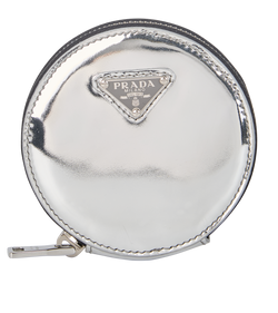 Prada Coin Purse, Patent, Silver, 275, B, 3*